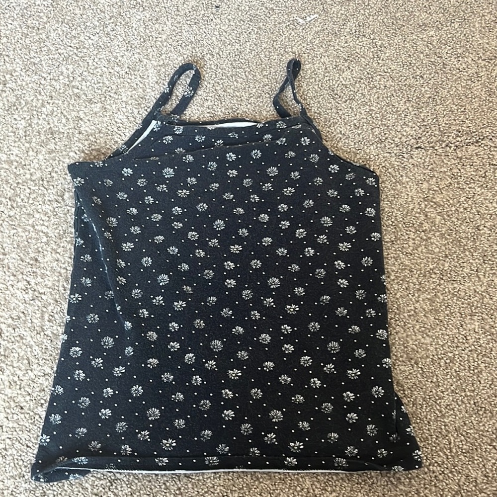 black floral tank top